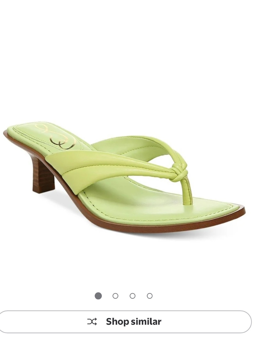 Sam Edelman Daphney Square Toe Kitten Heel Green Size 7